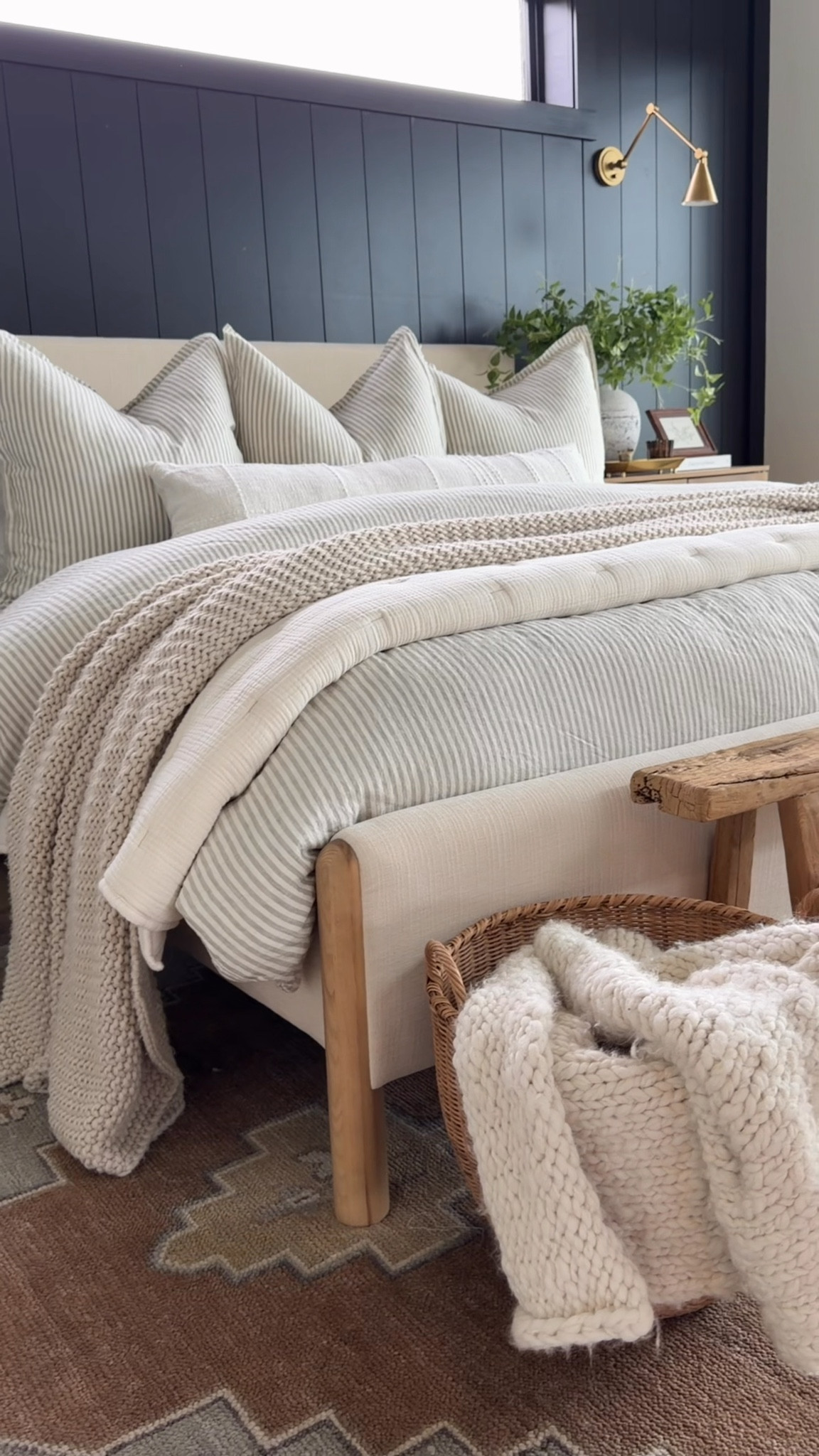 This bedding combo feels like summer in the best way ☀️ The European Linen Stripe duvet set from @Quince  instantly softened our bedroom and gives that effortless coastal-meets-modern look without feeling too beachy. I paired it with the matching euro shams and the Airy Gauze Dream Quilt Set in Undyed for extra texture and that fluffy layered bed feel.

Also still obsessed with our upholstered + wood bed and the Chloe rug in the 9x12 size…both from Quince and honestly some of my favorite pieces in our home. Everything feels high-end, relaxed, breathable, and perfect for warmer weather.

neutral bedding, linen bedding, summer bedroom refresh, cozy neutral bedroom, modern bedroom decor, luxury linen bedding, striped duvet cover, layered bed styling, warm minimal home, wool area rug, upholstered bed frame, soft organic textures, calming home decor, designer bedroom ideas, Quince home 

#quincepartner

#LTKHome #LTKSaleAlert #LTKmorningroutine