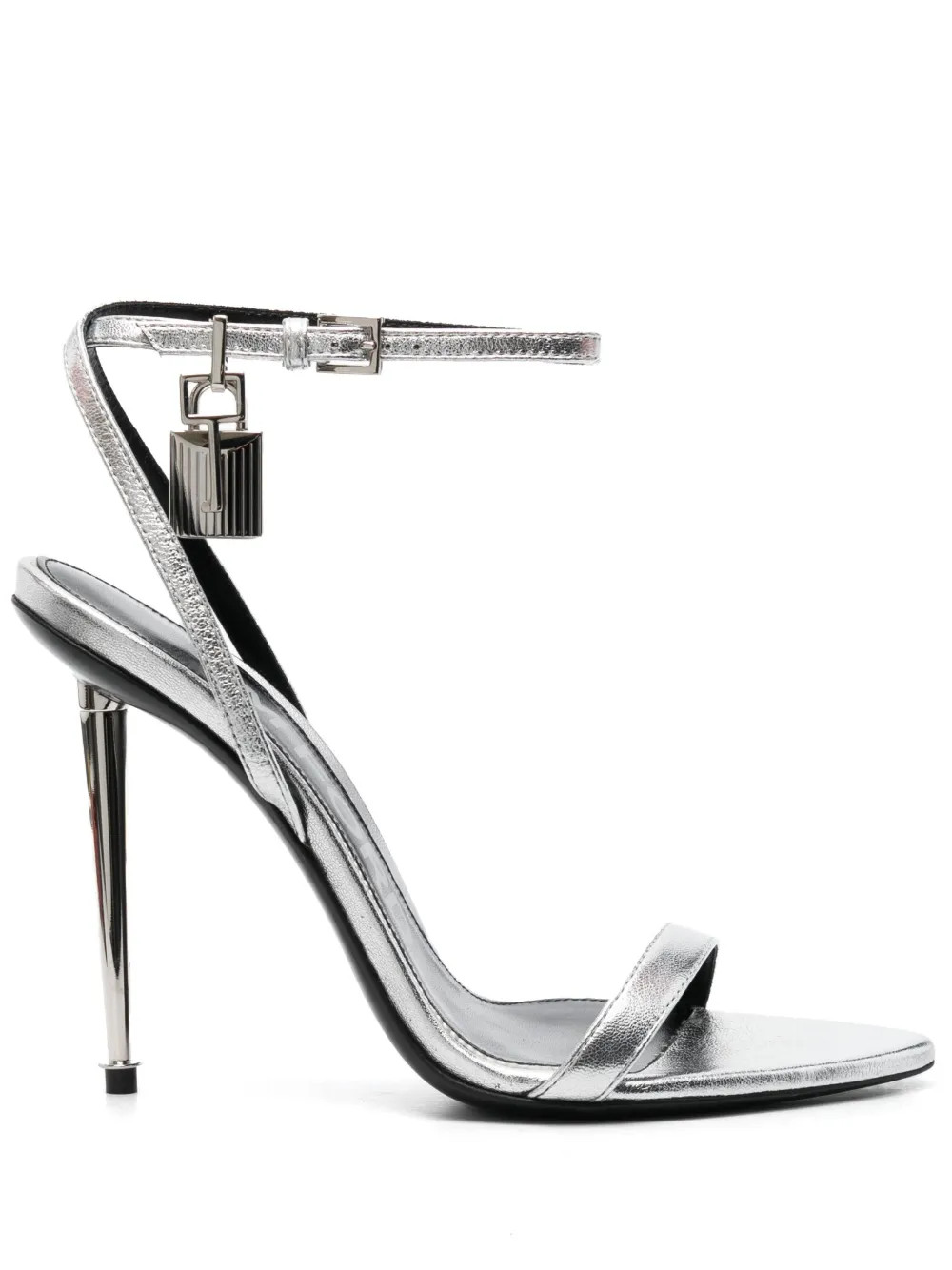 padlock-detail metallic sandals | Farfetch Global