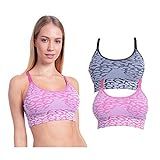 Layer 8 Women's 2 Piece Pack Molded Seamless Sports Bras (Large) | Amazon (US)