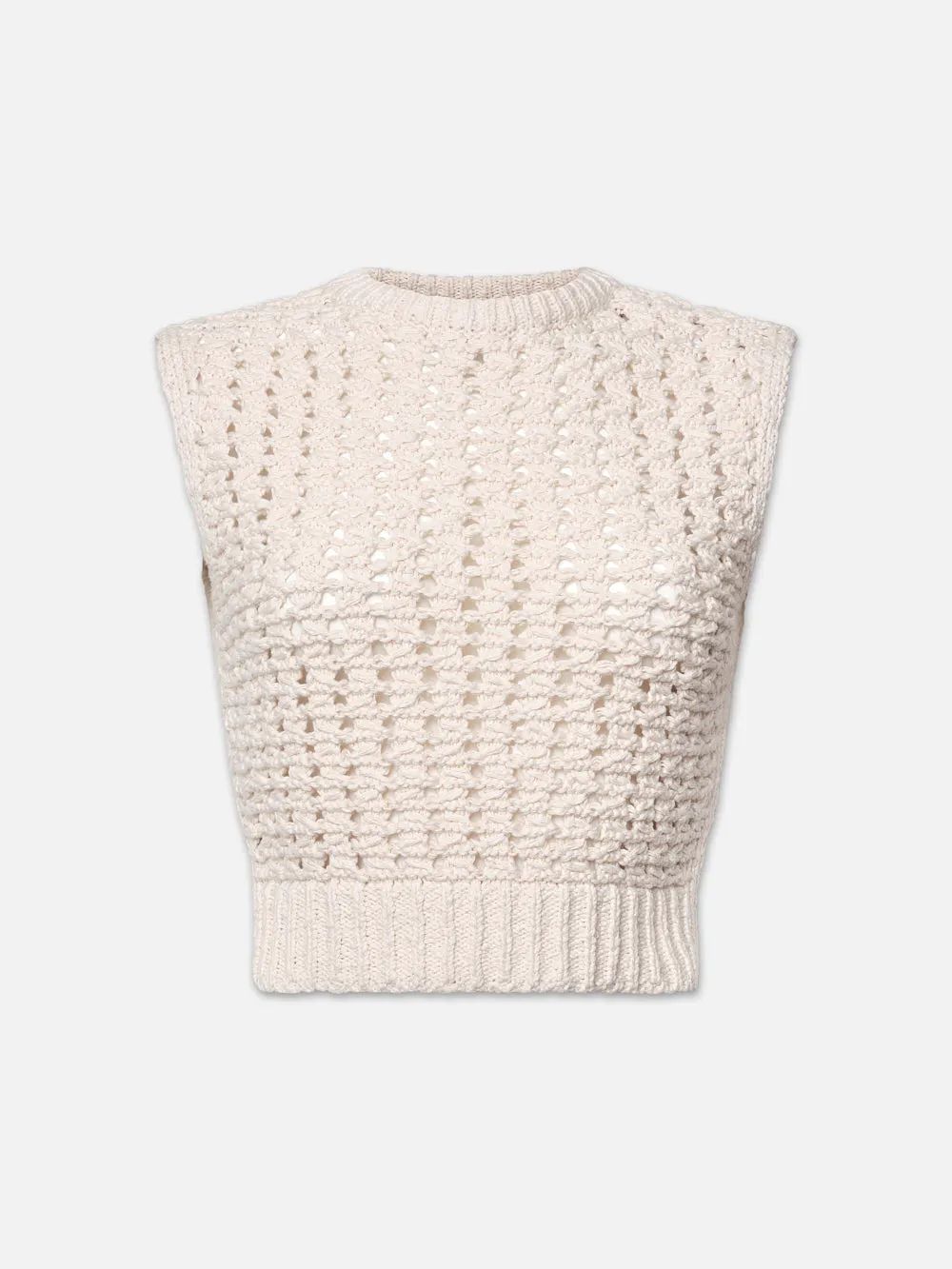 Tape Yarn Sweater Vest  in  Cream | Frame Denim