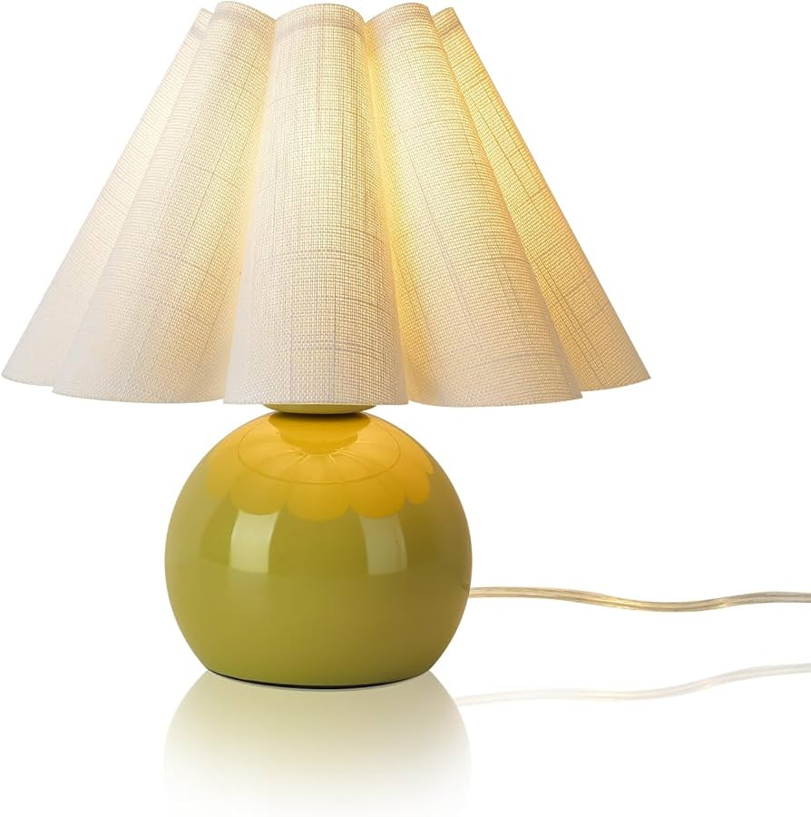 Green Small Bedside Mini Table Lamp for Bedroom, Cute Bedroom Lamps for Nightstand, Cute Mini Tab... | Amazon (US)
