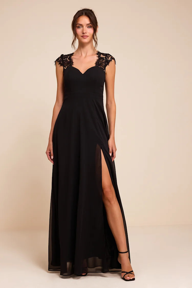Momentous Moments Black Lace Backless Maxi Dress | Lulus