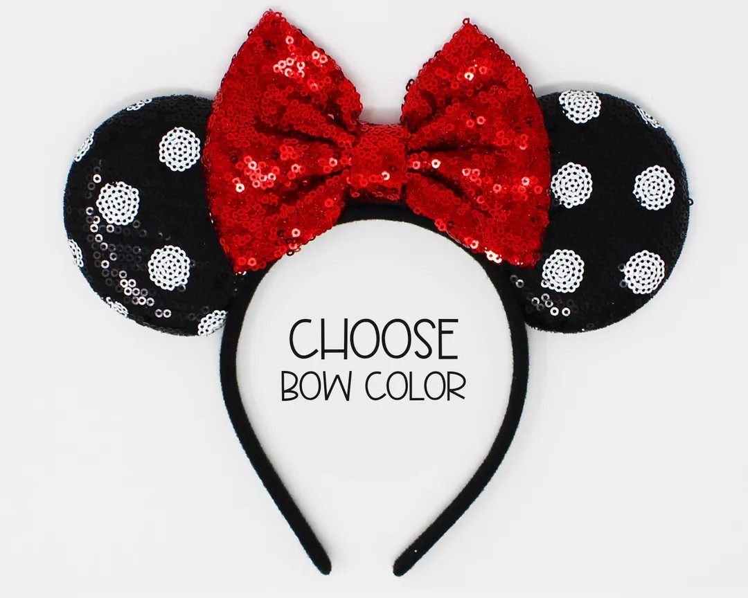 Classic Polka Dot Mouse Ears 20 + Colors | Black Mouse Ear Headband | White Polka Dot Ears | All ... | Etsy (US)