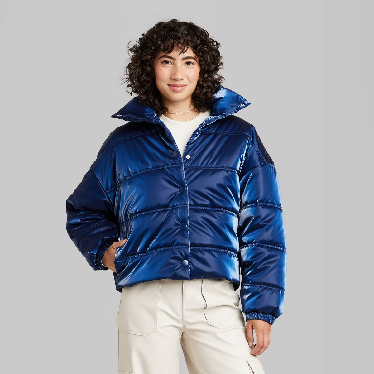 Women's Iridescent Shine Duvet Puffer Jacket - Wild Fable™ | Target