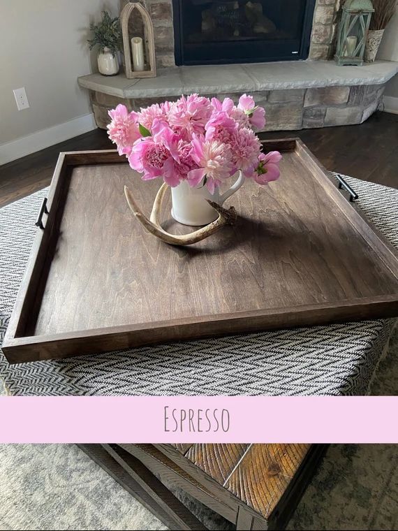 Oversized Ottoman Tray Wooden Ottoman Tray Serving Tray | Etsy | Etsy (US)