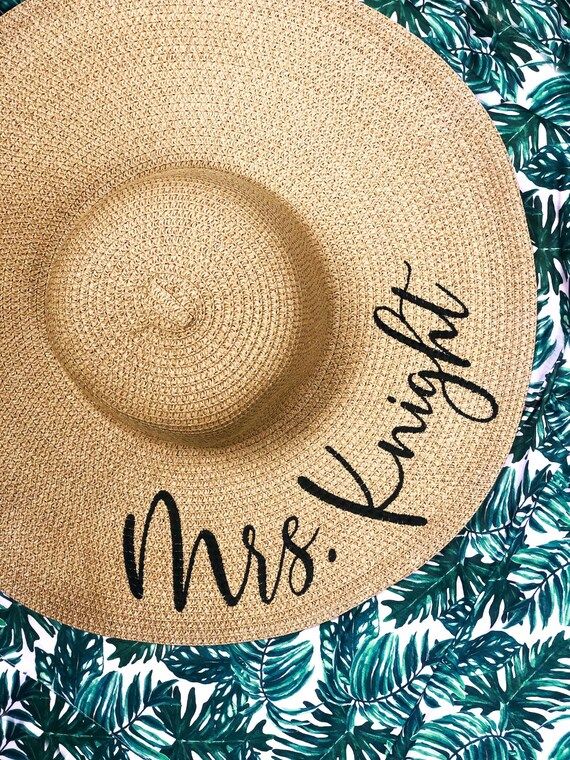 Floppy Sun Hat Personalized, Floppy Sun Hat, Custom Floppy Sun Hat, Beach Hat, Engagement Gift, B... | Etsy (US)