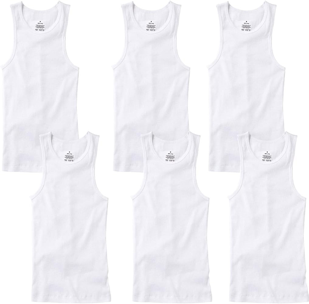TZ Promise 3-6 Pack Men's 100% Cotton Wife Beater A-Shirts Undershirt Plain Ribbed Tank Top | Amazon (US)