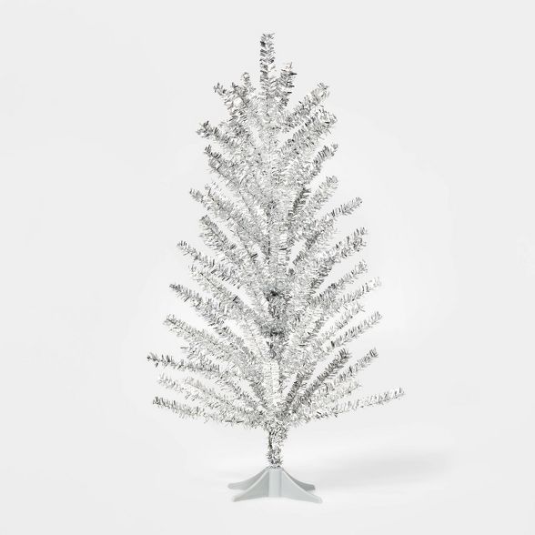 2ft Unlit Tinsel Christmas Tree Shiny Silver - Wondershop™ | Target