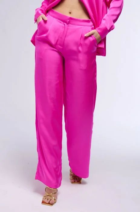 OPEN TO WHATEVER WIDE LEG SATIN TROUSER IN PINK | AKIRA