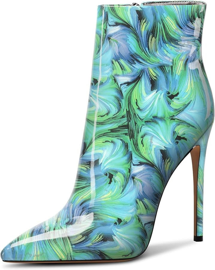 Castamere Womens High Heel Ankle Boots Pointed Toe Slip-on Stiletto Boot with Zipper 12CM Heels | Amazon (US)