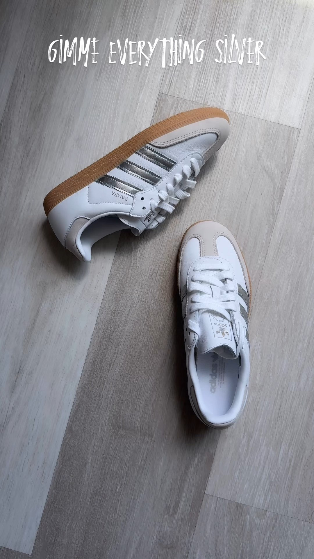 Gift ideas for her 🩶 The silver and white combo is so cool. Runs half a size too big. Grab it before it sells out again. Would make a chic and comfortable gift for her. 

Adidas Samba, Adidas sneakers, silver shoes, metallic shoes, fall outfit, gifts for her, The Stylizt 




#LTKCyberWeek #LTKGiftGuide #LTKFindsUnder100