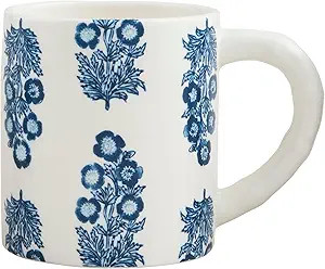 Mud Pie Dianthus Block Print Mug; 15 oz | Amazon (US)