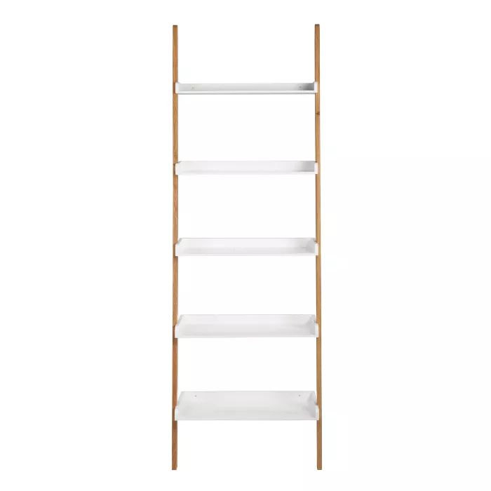 76&#34; Remus Ladder Bookshelf Modern Oak and White - Universal Expert | Target