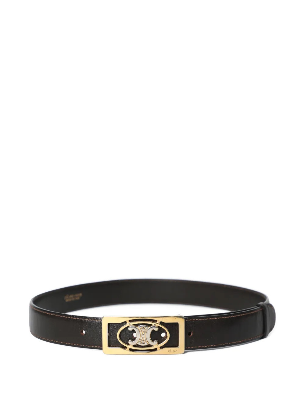 Celine Pre-Owned 1980s Triomphe leather belt - Brown | Farfetch Global