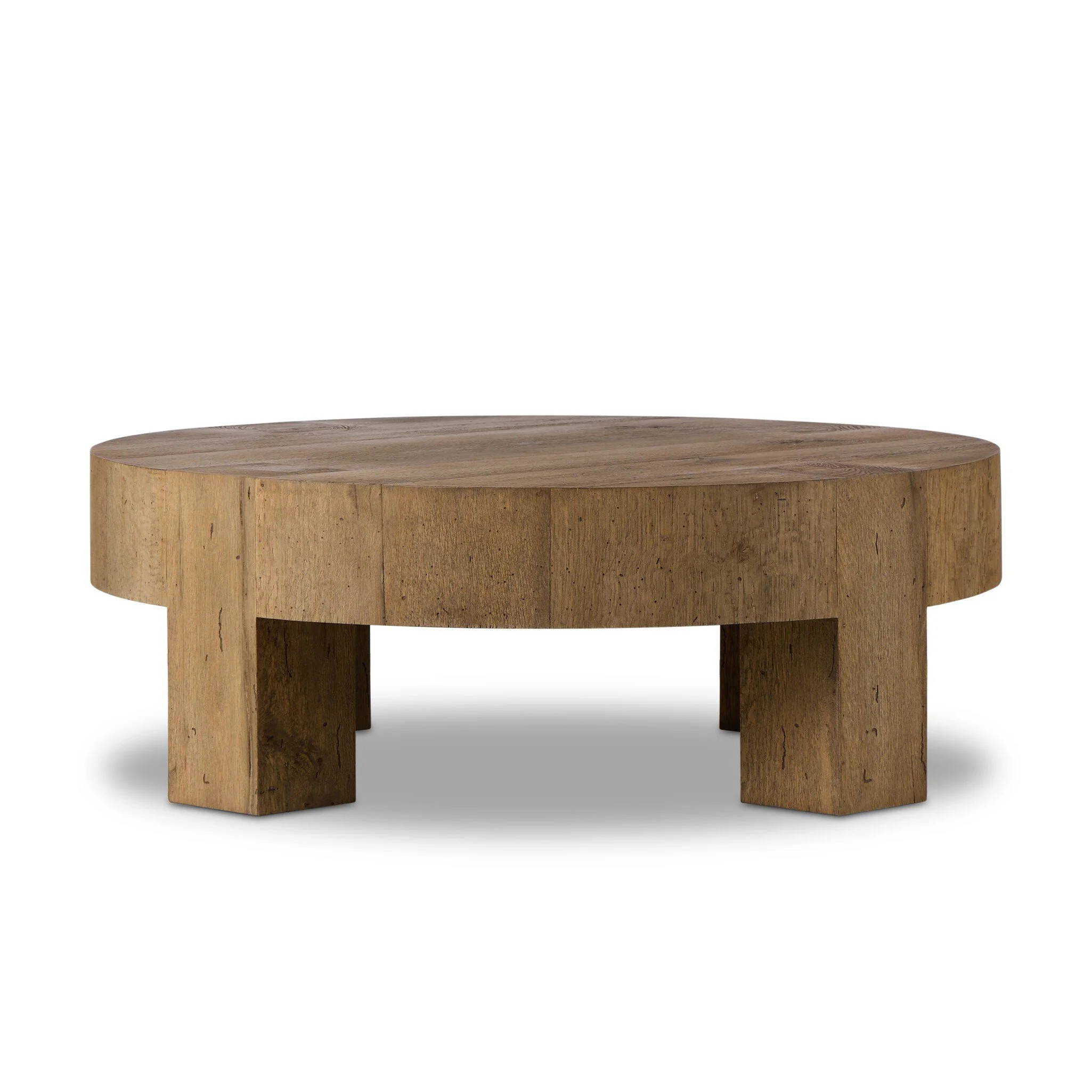 Abaso Round Coffee Table-Rustic Wormwood Oak | Wayfair North America