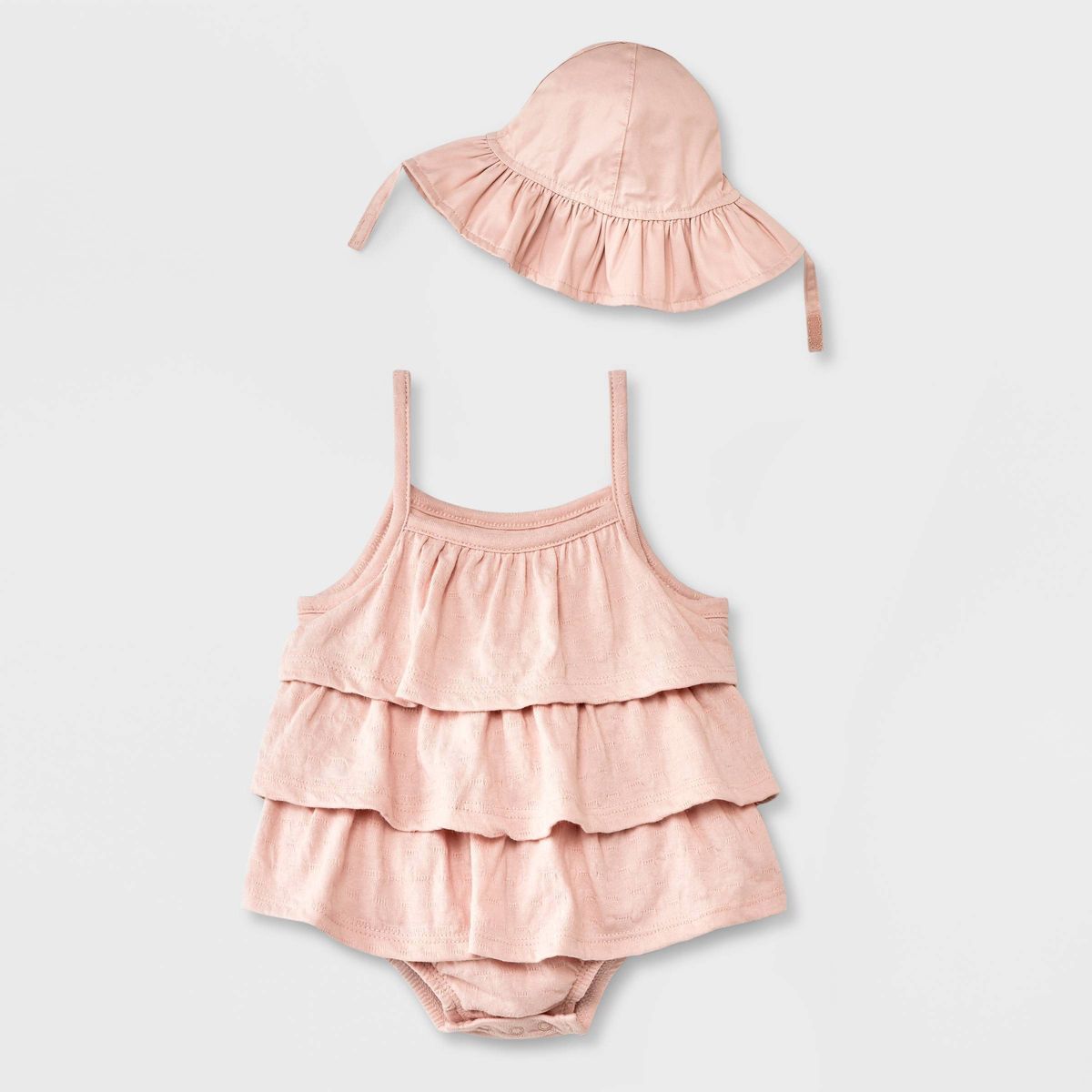 Grayson Mini Baby Girls' Romper with Hat - Pink | Target
