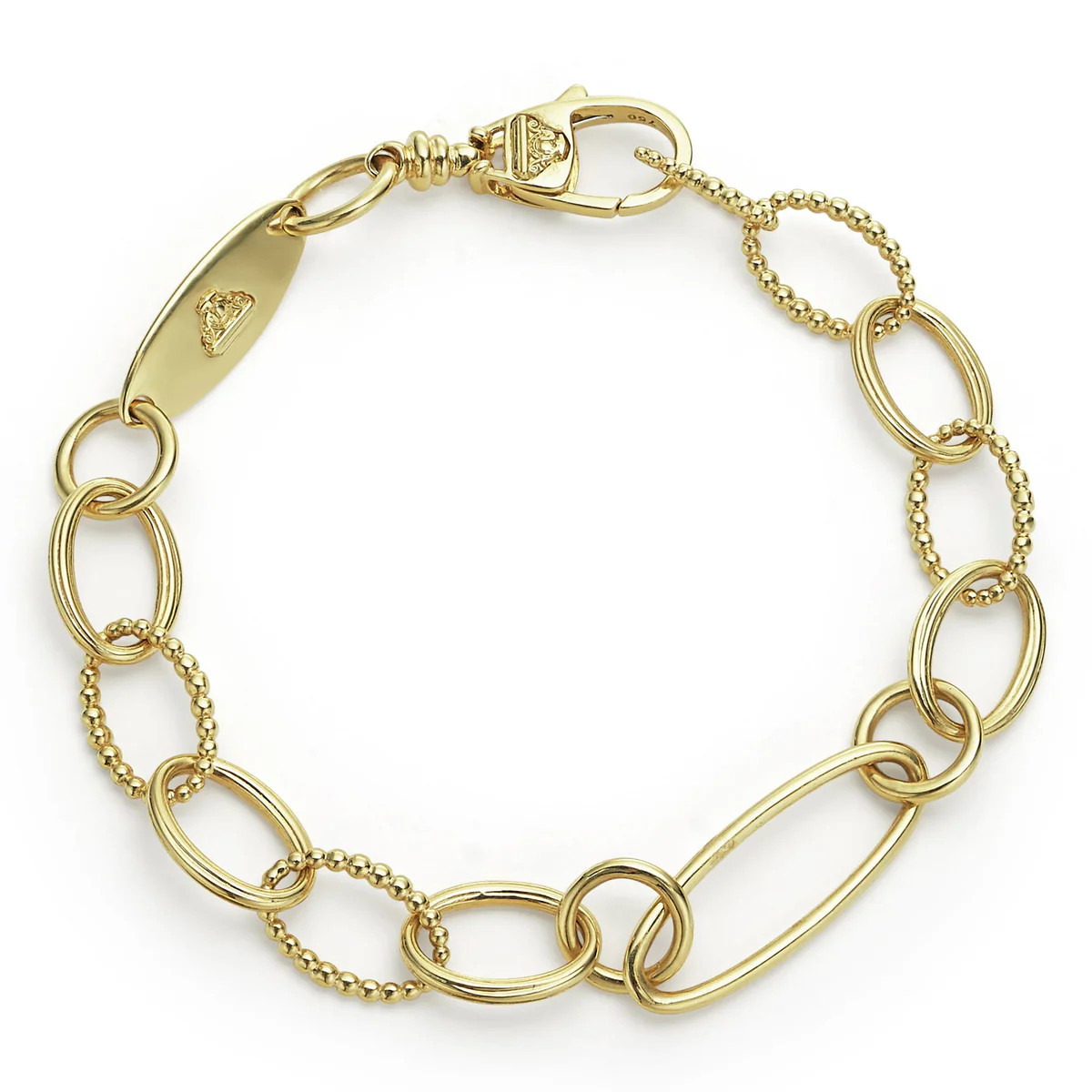 Signature Caviar 18K Gold Oval Link Bracelet | LAGOS