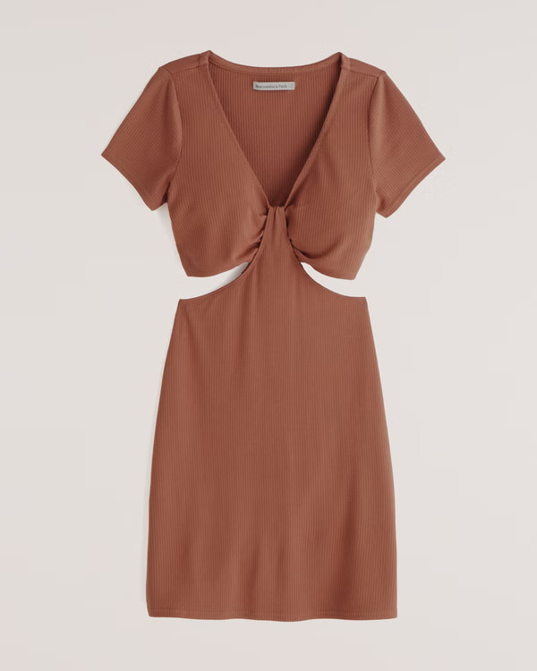 Cutout Knit Mini Dress | Abercrombie & Fitch (US)
