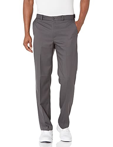 PGA TOUR Men's Flat Front Golf Pant with Expandable Waistband, Asphalt, 44W x 32L | Amazon (US)
