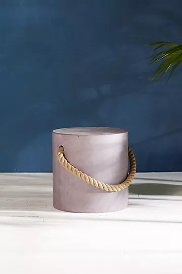 Rope Concrete Stool, Round | Anthropologie (US)