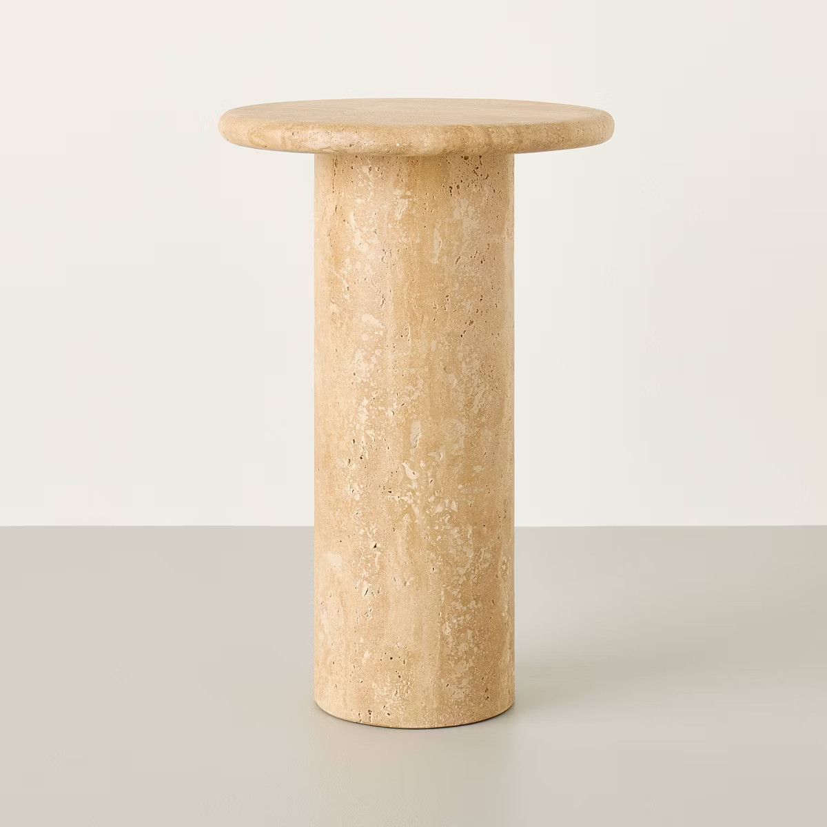 Round Travertine Accent Table - Hearth & Hand™ with Magnolia | Target