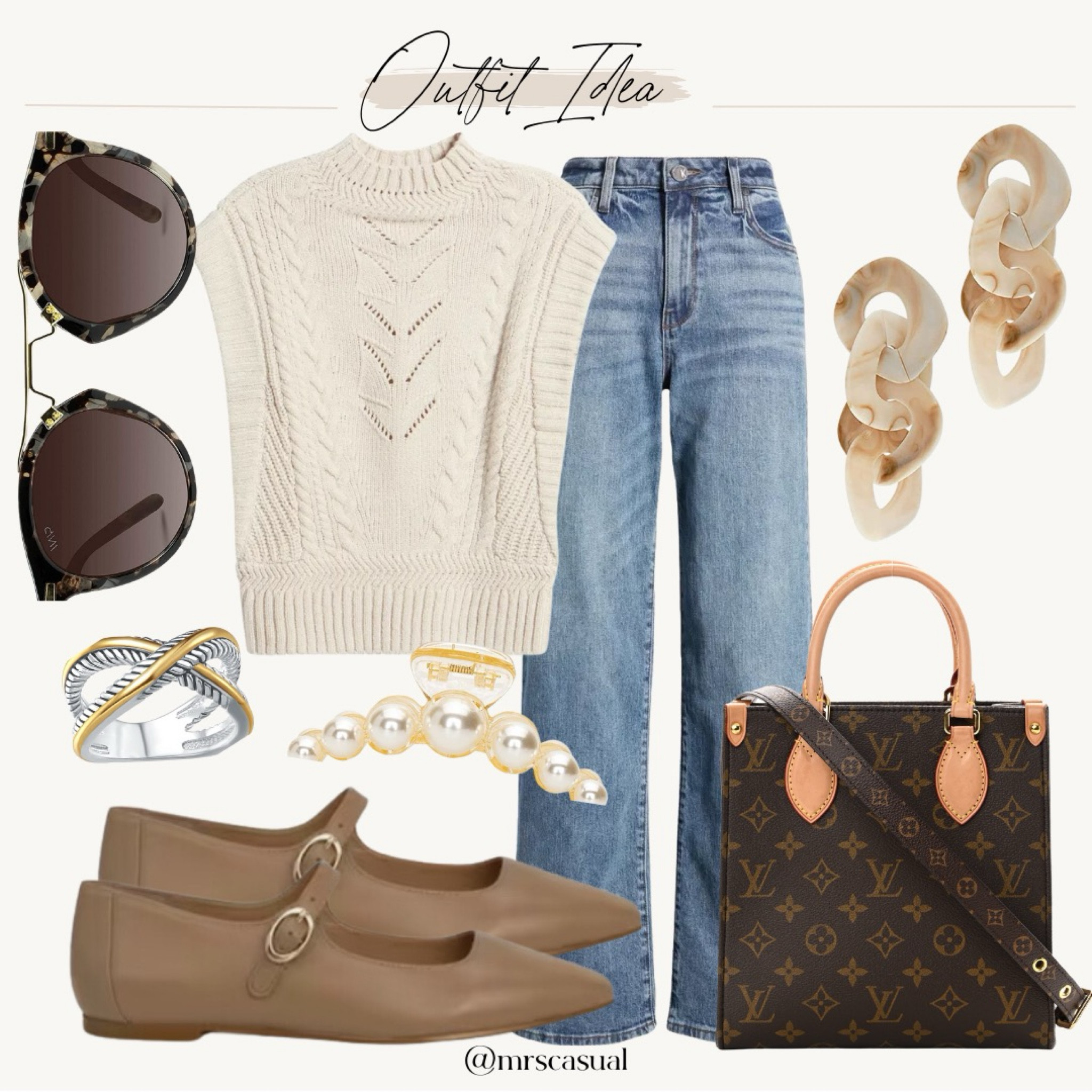 Sweater tank and denim wide leg jeans fall outfit idea 

#LTKSeasonal #LTKfindsunder100 #LTKfindsunder50