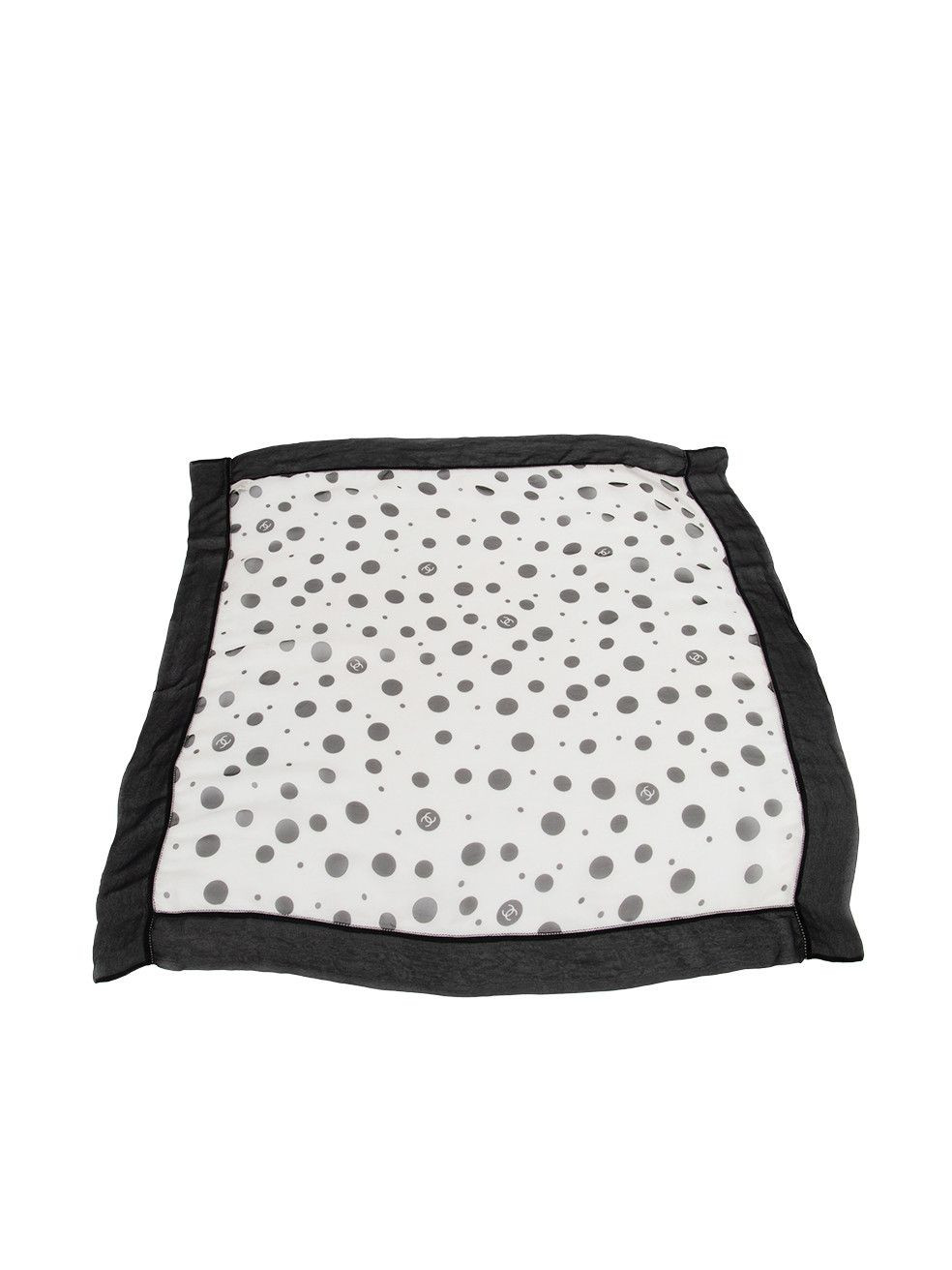 Chanel Black & White Silk Polka Dot CC Logo Scarf | Grailed | Grailed