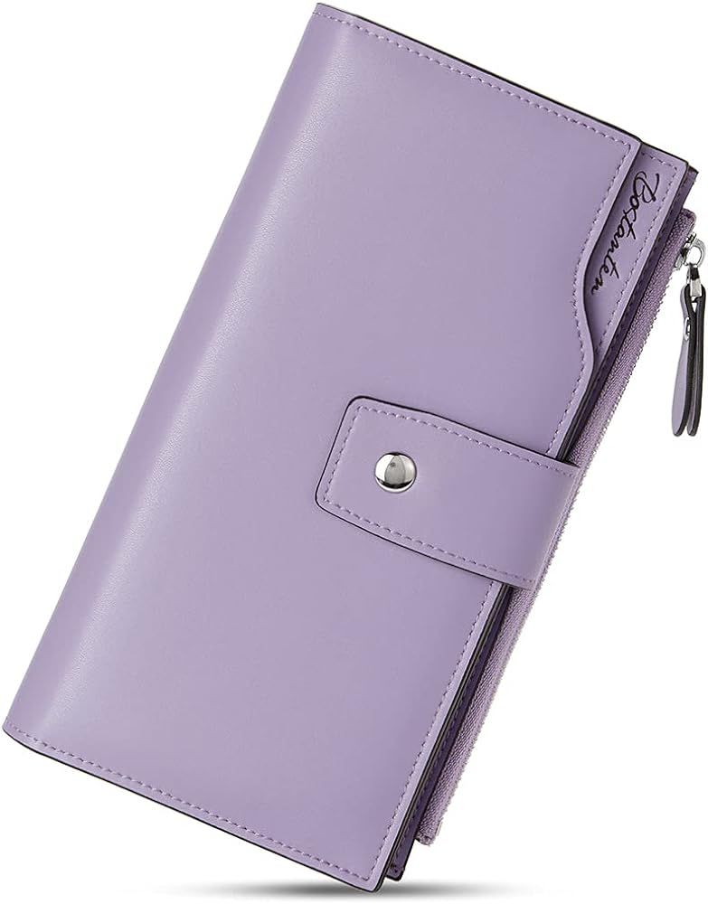 BOSTANTEN Womens Leather Wallets RFID Blocking Large Capacity Credit Cards Holder Phone Clutch | Amazon (US)