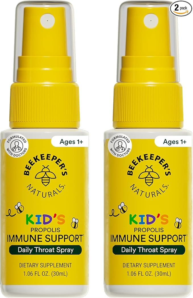 Beekeeper's Naturals Kids Propolis Throat Spray 95% Bee Propolis Extract - Natural Immune Support... | Amazon (US)
