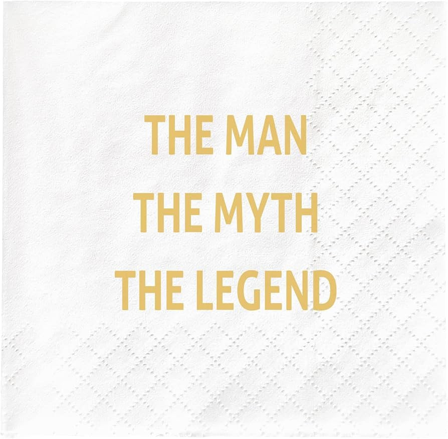 The Man The Myth The Legend Napkins, Father Day /Dad’s Birthday Party Gift Disposable Paper Bev... | Amazon (US)
