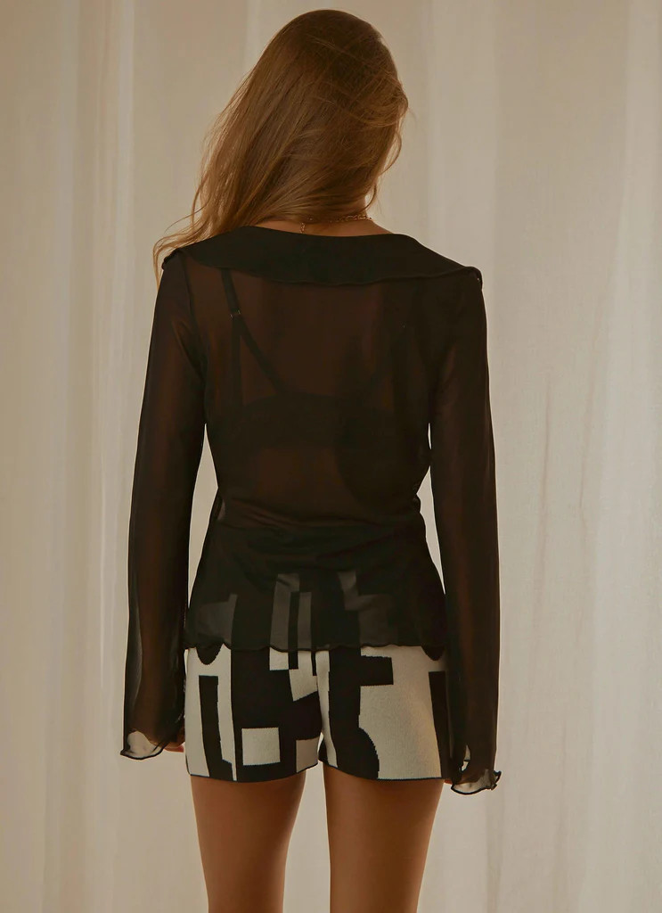 Parisian Balcony Tie Top - Black | Peppermayo (Global)