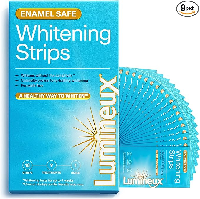 Lumineux Teeth Whitening Strips Kit - 9 Treatments (1 Month) - Peroxide Free - Enamel Safe for Wh... | Amazon (US)