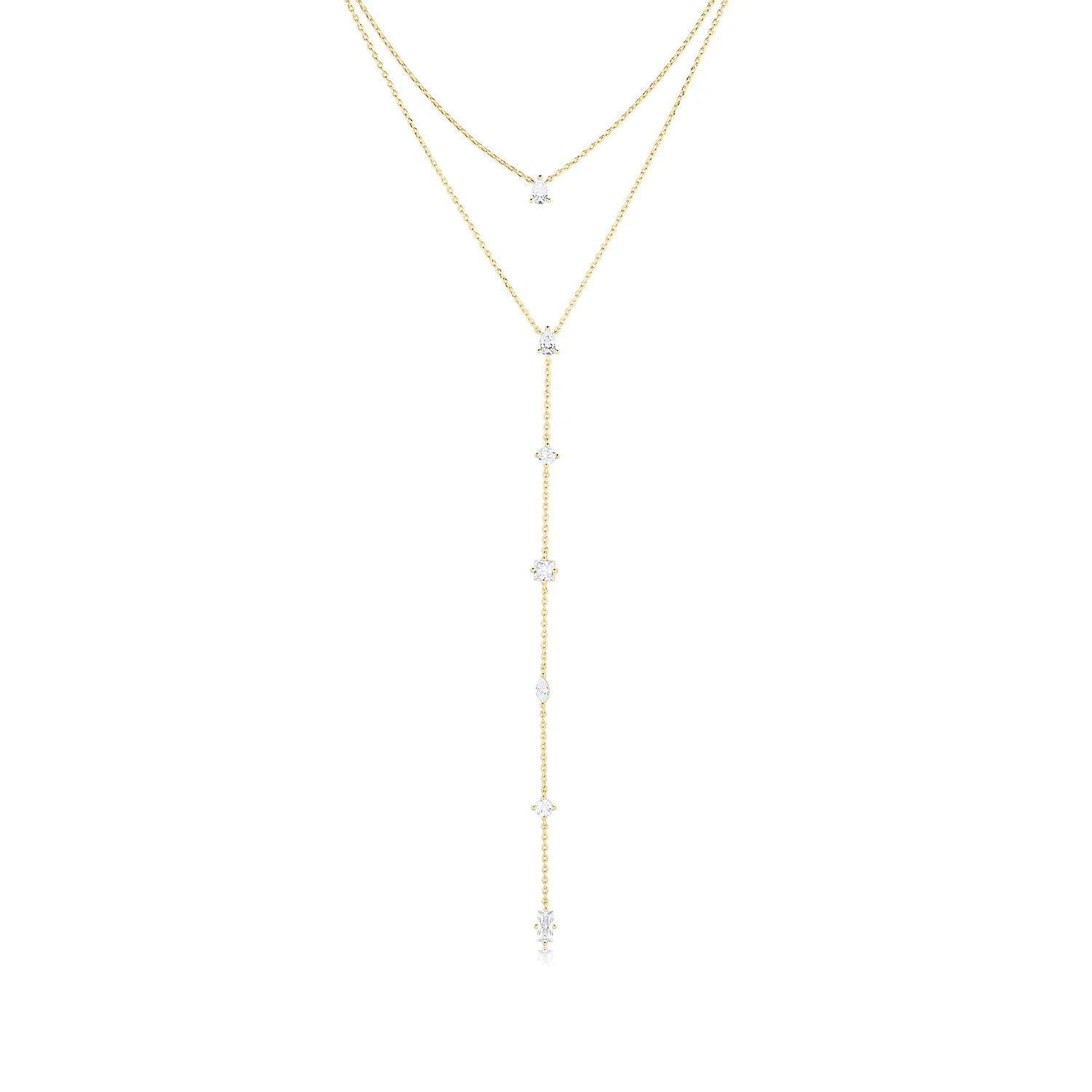 Double Lariat Necklace | Set & Stones