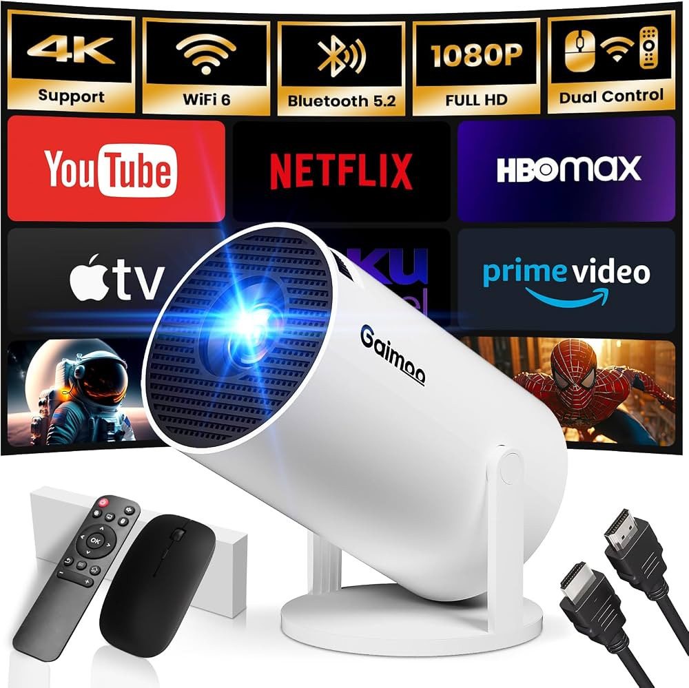 [Built-in App] Mini Projector 1080P FHD 4K Support Projector with Mouse Portable Projector with W... | Amazon (US)