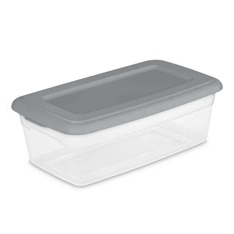 Sterilite Plastic Set of (10) 6 Qt. Storage Boxes Titanium - Walmart.com | Walmart (US)