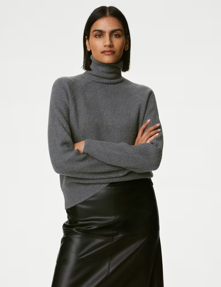 Soft Touch Ribbed Roll Neck Jumper | Marks & Spencer (UK)