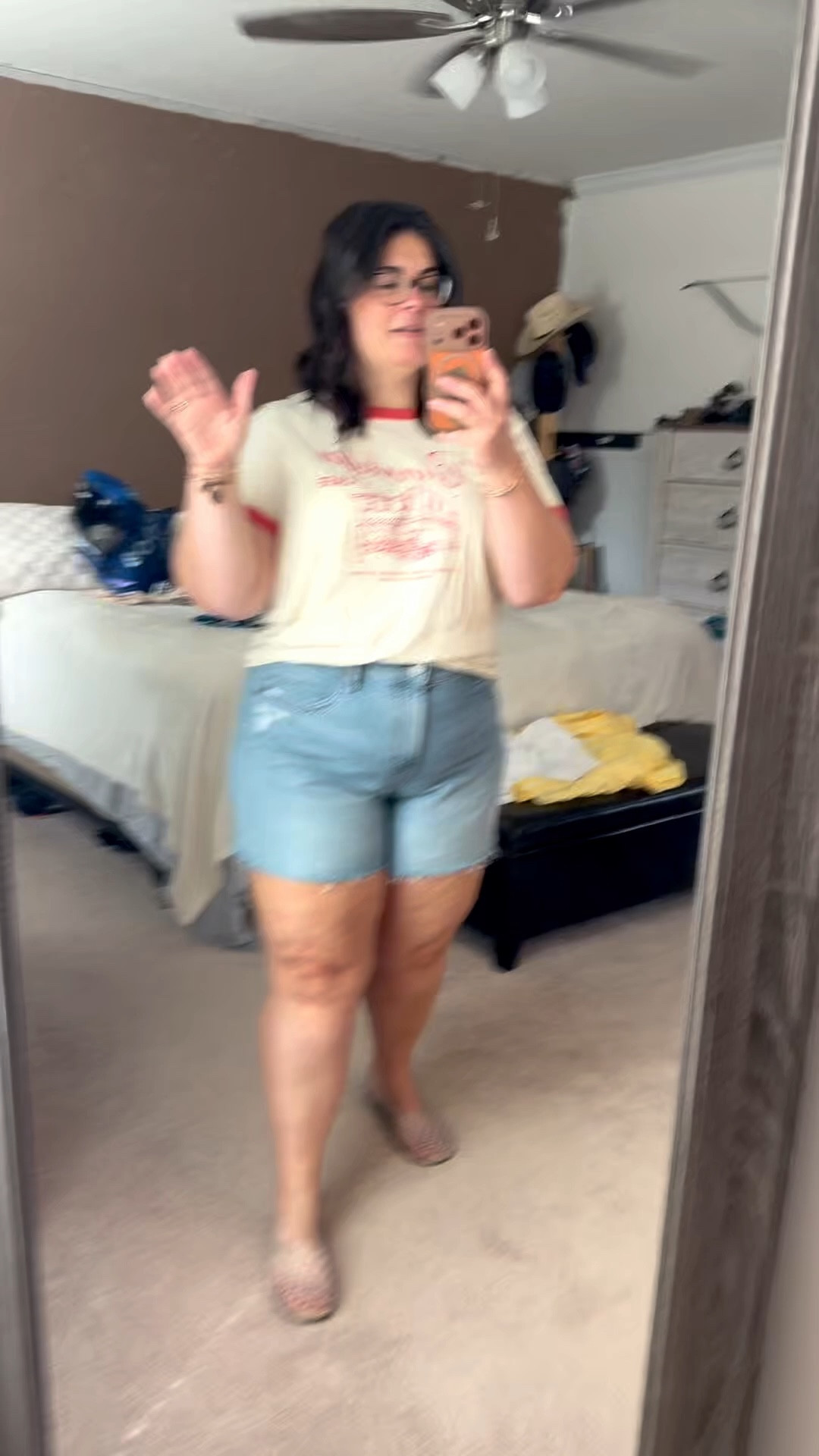 These denim shorts are super comfy they just didn’t quite fit me as I needed in my waist. But the patchwork is sooo cute and pairing them with this cafe shirt? Chefs kiss 

#LTKootd #LTKMidsize #LTKSaleAlert