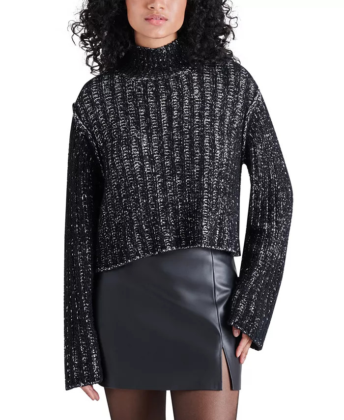 Steve Madden Women's Kirsten Chunky Cropped Mock Neck Sweater - Macy's | Macy's