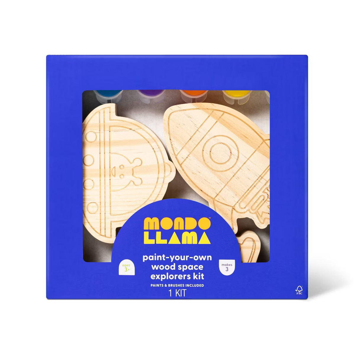 3pk Paint-Your-Own Wood Space Set - Mondo Llama™ | Target