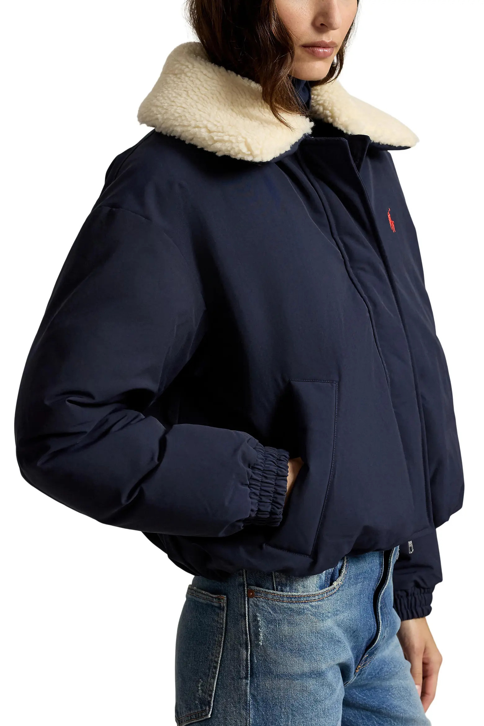 Polo Ralph Lauren Matte Down Jacket with Faux Shearling Collar (Women) | Nordstrom | Nordstrom