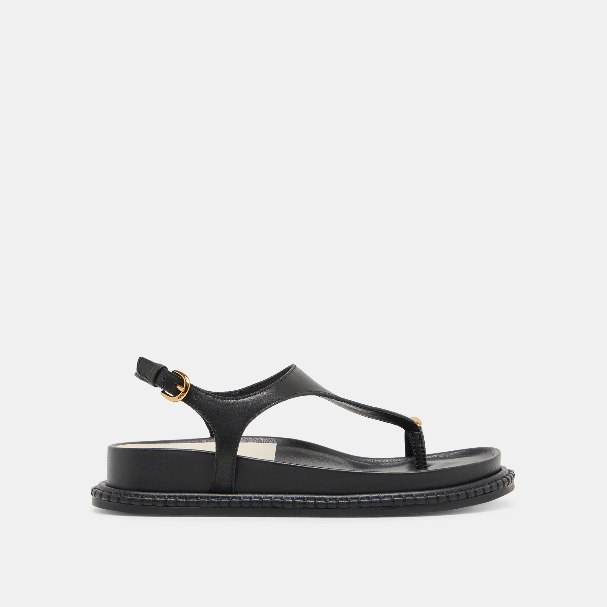 STEFAN SANDALS BLACK LEATHER | DolceVita.com