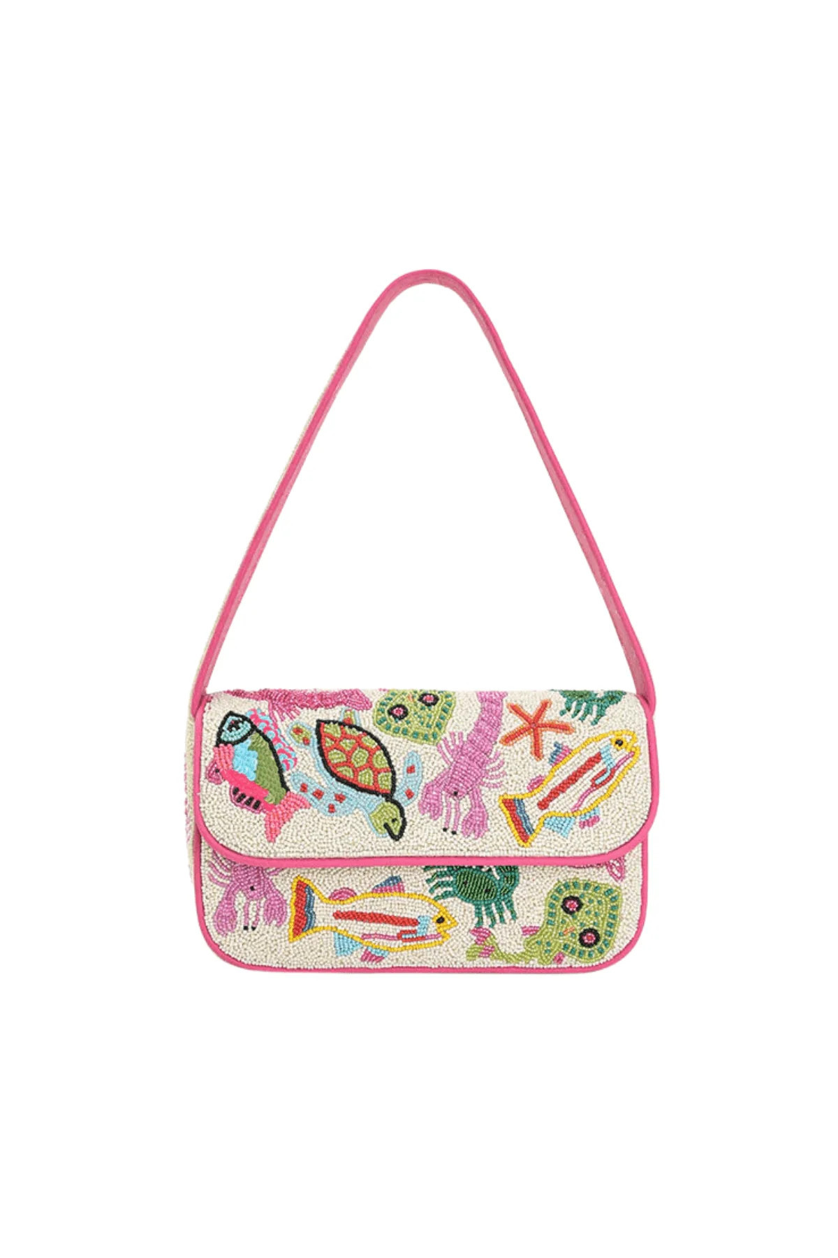 America & Beyond Underwater Tales Beaded Shoulder Bag | Social Threads