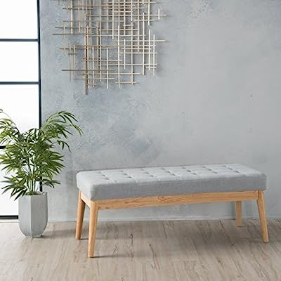 Christopher Knight Home Living Anglo Light Grey Fabric Bench, 15.75” D x 43.50” W x 17.00” ... | Amazon (US)