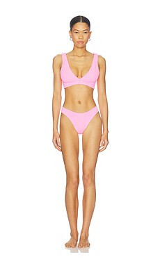 Hunza G Carla Bikini Set in Bubblegum from Revolve.com | Revolve Clothing (Global)