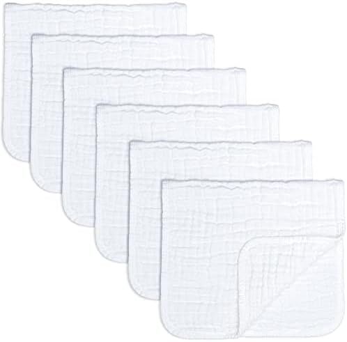 Amazon.com: Muslin Burp Cloths 6 Pack Large 100% Cotton Hand Washcloths 6 Layers Extra Absorbent ... | Amazon (US)