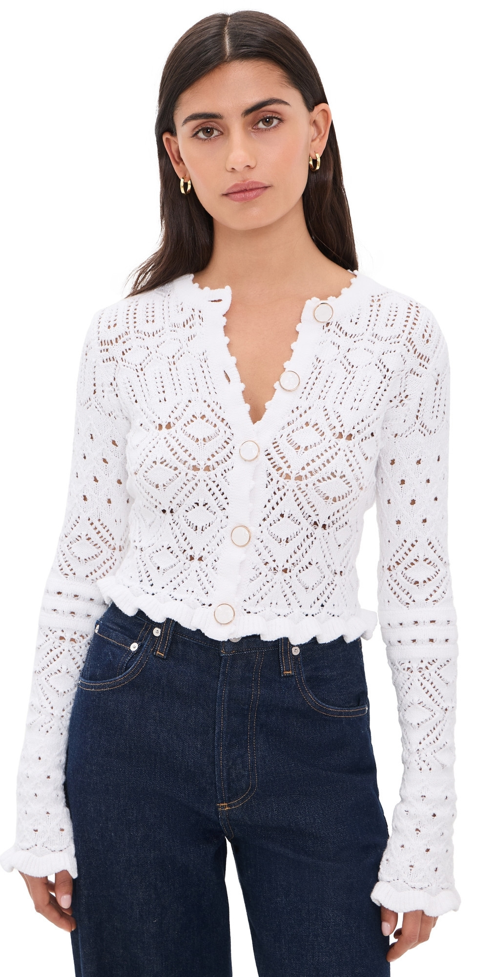 Retrofête Giuliana Knit Cardigan White S | Shopbop