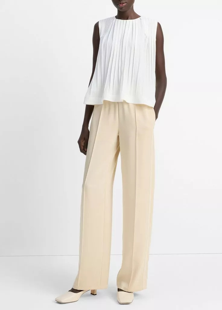 Side-Strap Crepe Pull-On Pant | Vince LLC