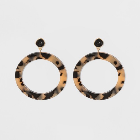 SUGARFIX by BaubleBar Colorful Resin Hoop Earrings with Druzy | Target