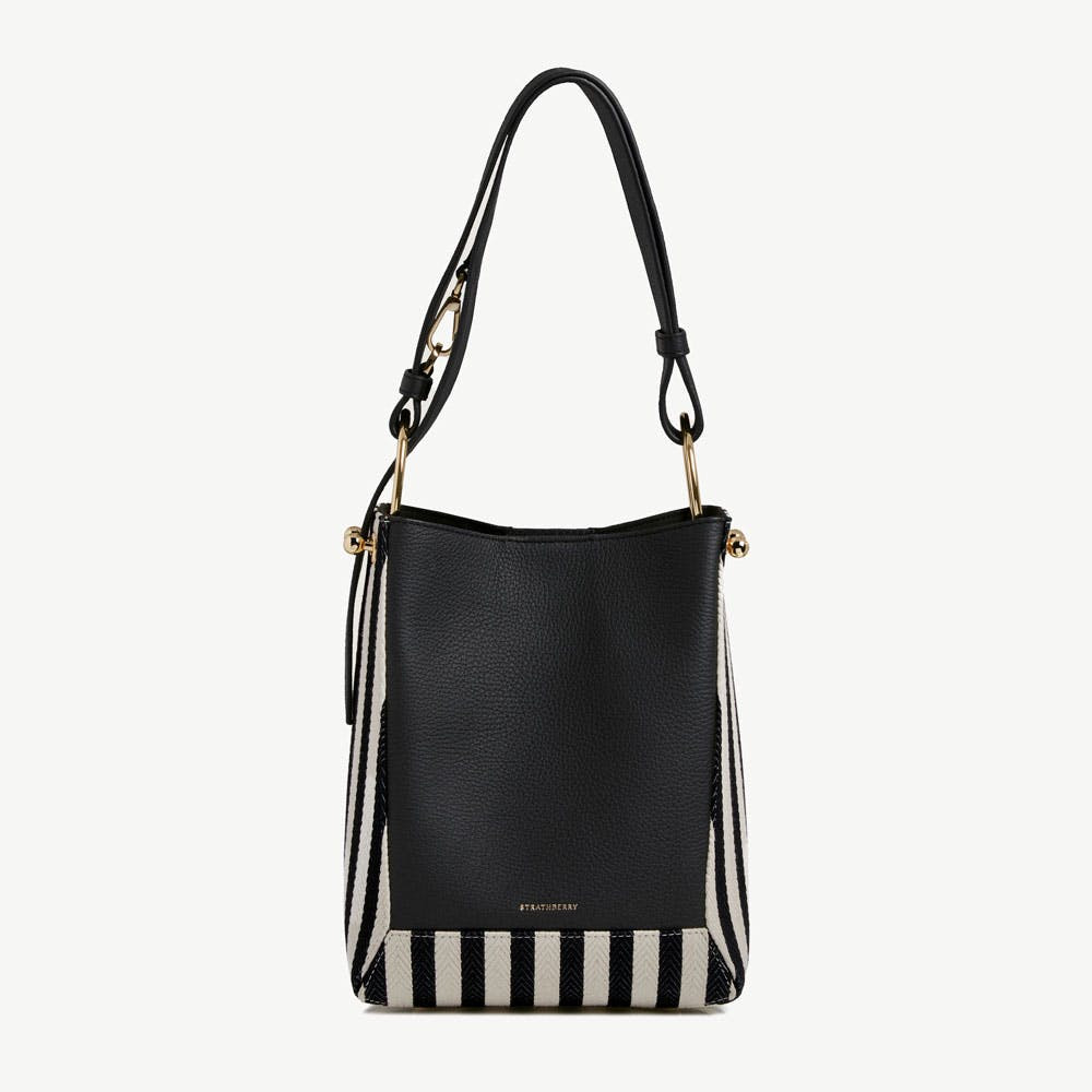 Lana Midi Bucket Bag - Striped Canvas | Strathberry | Strathberry