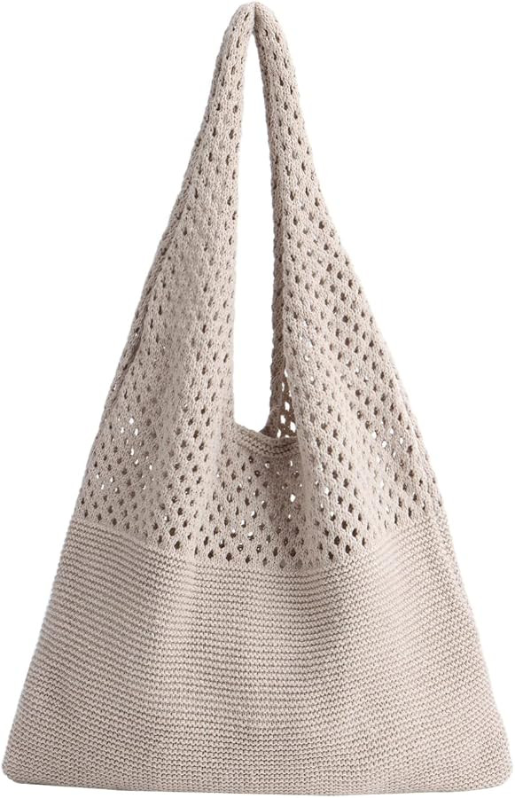 LUI SUI Crochet Mesh Tote Bag Retro Summer Hobo Bag for Women Flower Knitted Shoulder Bags Casual... | Amazon (US)